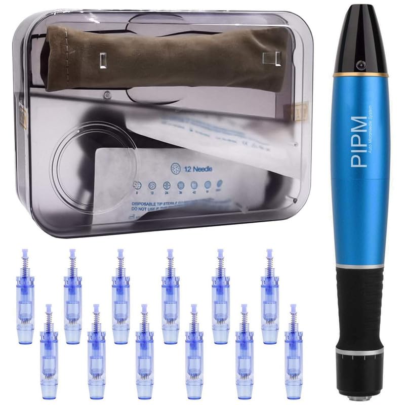 Dr Derma Pen Ultima A1W - Authentic Multi-Function Wireless Derma Beauty Pen - Trusty Skin Care Tool Kit - 12pins х2 (0.25mm) +Round Nano x10(0.25mm) Cartridges
