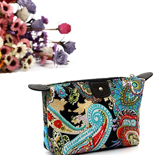 Comestic Bag, Sandistore 1PC Women Travel Make Up Cosmetic Pouch Bag Clutch Handbag Casual Purse (A, Black)