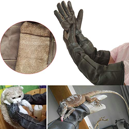 LJNGG Anti-Scratch Anti-bite Gloves Pet Dog Cat Snake Lizard Bird Animals Handling Protection