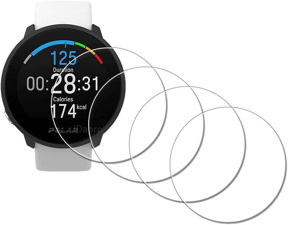 iDaPro Screen Protector for POLAR Unite Watch [4 Pack] Tempered Glass Anti-Scratch Bubble-Free Easy Installation