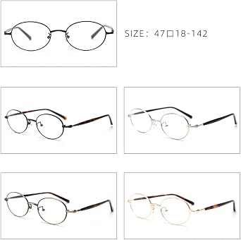 Oval Glasses For Men Thin Metal Eyeglasses Frame Women Unisex Clear Lens Eyewear