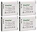 Kastar Battery (4-Pack) for Olympus LI-50B, LI-50C, Pentax D-LI92, DLI92, Panasonic VW-VBX090 and Olympus Stylus,Tough Series, Pentax Optio Series, Panasonic HX-WA03 WA2 WA20 WA3 WA301 Camera