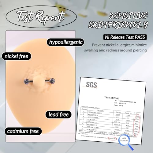 GAGABODY Titanium Nipple Rings Internally Threaded 14G Black 12mm Straight Vitrail Medium CZ Nipple Barbells by GAGABODY - Used condition - Image 5