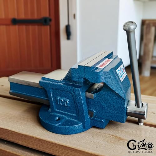 Image of GIZMO SG Iron Bench Vice, 3 Inch (75mm) Heavy Duty Professional Fixed Base Vise Tool for Table Work, Universal DIY Tables Clamps