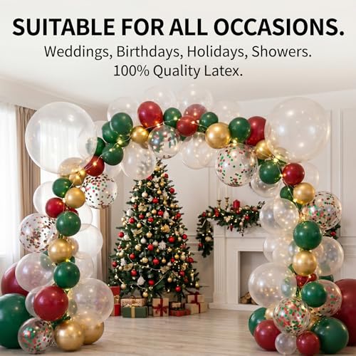 Image of 150pcs Clear Balloons Garland Arch Kit, Different Sizes (18 /12 /10 /5 Inch) Transparent Latex Balloon Set for Baby Shower, Wedding, Birthday, Engagement Party Decorations