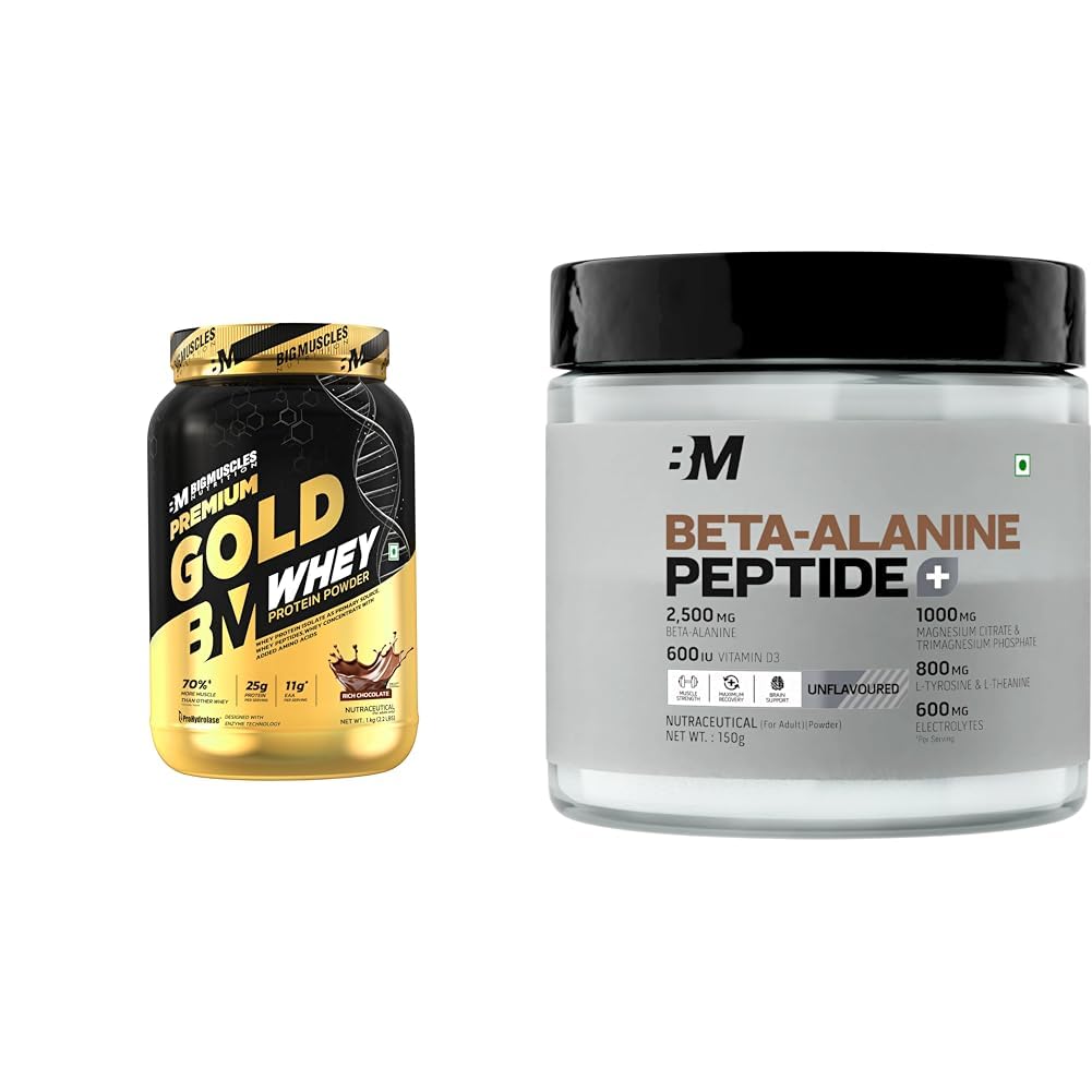 Bigmuscles Nutrition Premium Gold Whey [1Kg] | Informed Choice UK Certified | Isolate Whey Protein | Bigmuscles Nutrition Beta-Alanine + Peptides [150g, Unflavoured] | Beta Alanine Powder with Superi-image-44