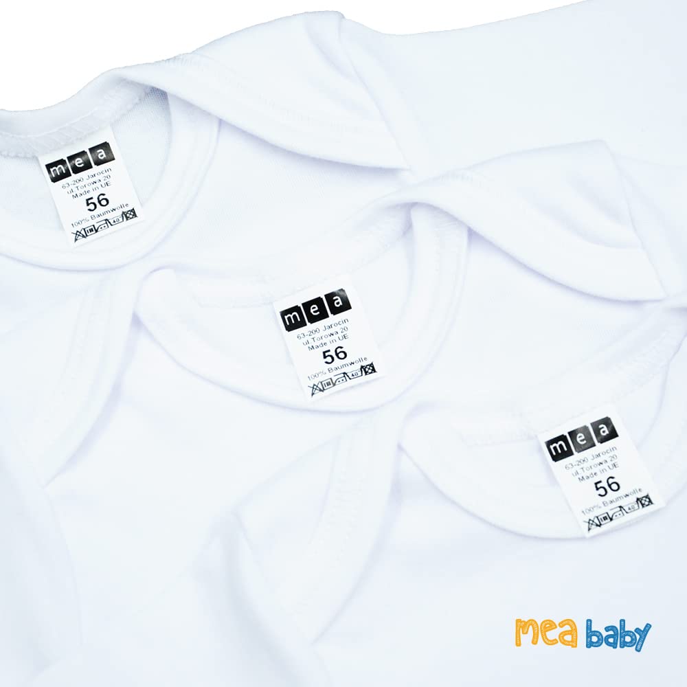 Body de manga larga para bebé, 100% algodón, unisex, para niñas y niños, color blanco natural, paquete de 5 unidades