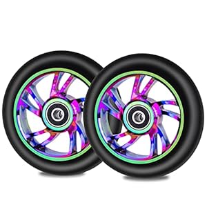 NONMON 2Pcs Roues de Trottinette 88A avec Installé Roulements, Scooter Replacement PU Wheels et Bearings 608 RS ABEC 9, Paire de Roue pour Trottinette Freestyle Classique Pro Stunt Scooter