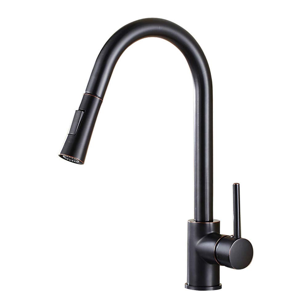Robinet de cuisine noir extractible pour évier moderne et vaisselle facile