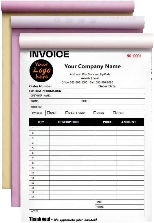Custom Sales Invoice Custom 2 Part/3 Part Invoice, Custom Sales Receipt ...