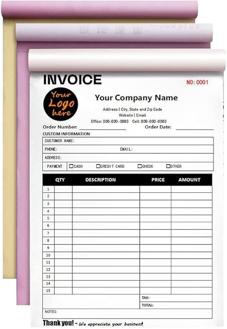 Custom Sales Invoice Custom 2 Part/3 Part Invoice, Custom Sales Receipt ...