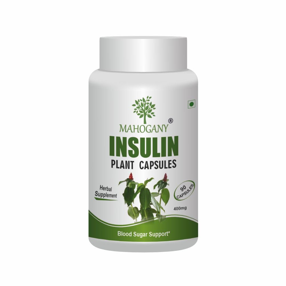 Mahogany Insulin Plant (Costus Igneus) Capsules 400mg- A diabetes Care Supplement, Controls Blood Sugar- 90 Veg Caps-image-0