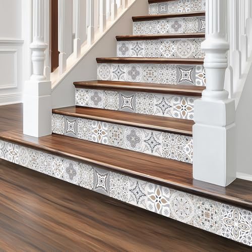 Bande vinyle texturé vintage escalier géométrique adhésive 20x150cm - 2
