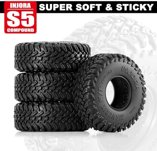 INJORA 41 * 14mm 0.7" MAVERIX M/T Tires for 1/30 Axial SCX30 (T7028) - 4