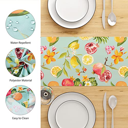 Encasa Dining Table Runner For 8 Seater - Water Repellent - Polyester Printed Twill Fabric - Size 13 X 97 Inch - Decorative Cloth For Center And Coffee Table - Washable - Durable - Pineapple #TOP2