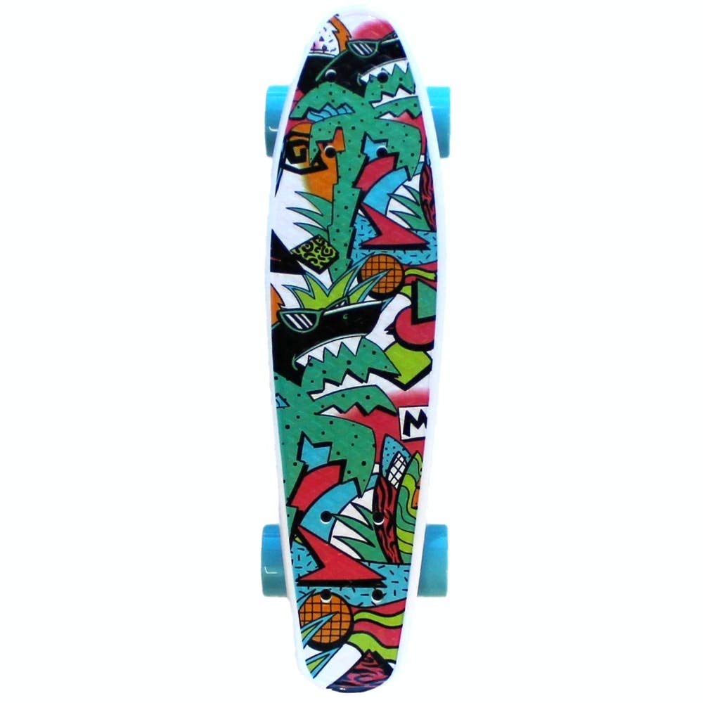 Maui And SonsMaui Pop Printed PU Kicktail Skateboard, Multicolor - 5 x 3.5 x 22 inch