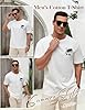 Lonya Mens T-Shirts Casual Cotton Coconut Tree Surf Beach Sunset Graphic T Shirt for Man Loose Fit Fashion Short Sleeve Crew Neck Vintage Printed Summer Tee Tops, G-White, L #1