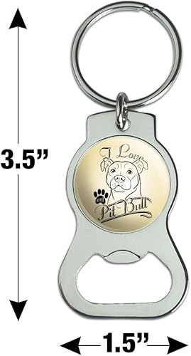 Miniatura 3 de GRAPHICS & MORE Llavero I Love My Pit Bull con abrebotellas