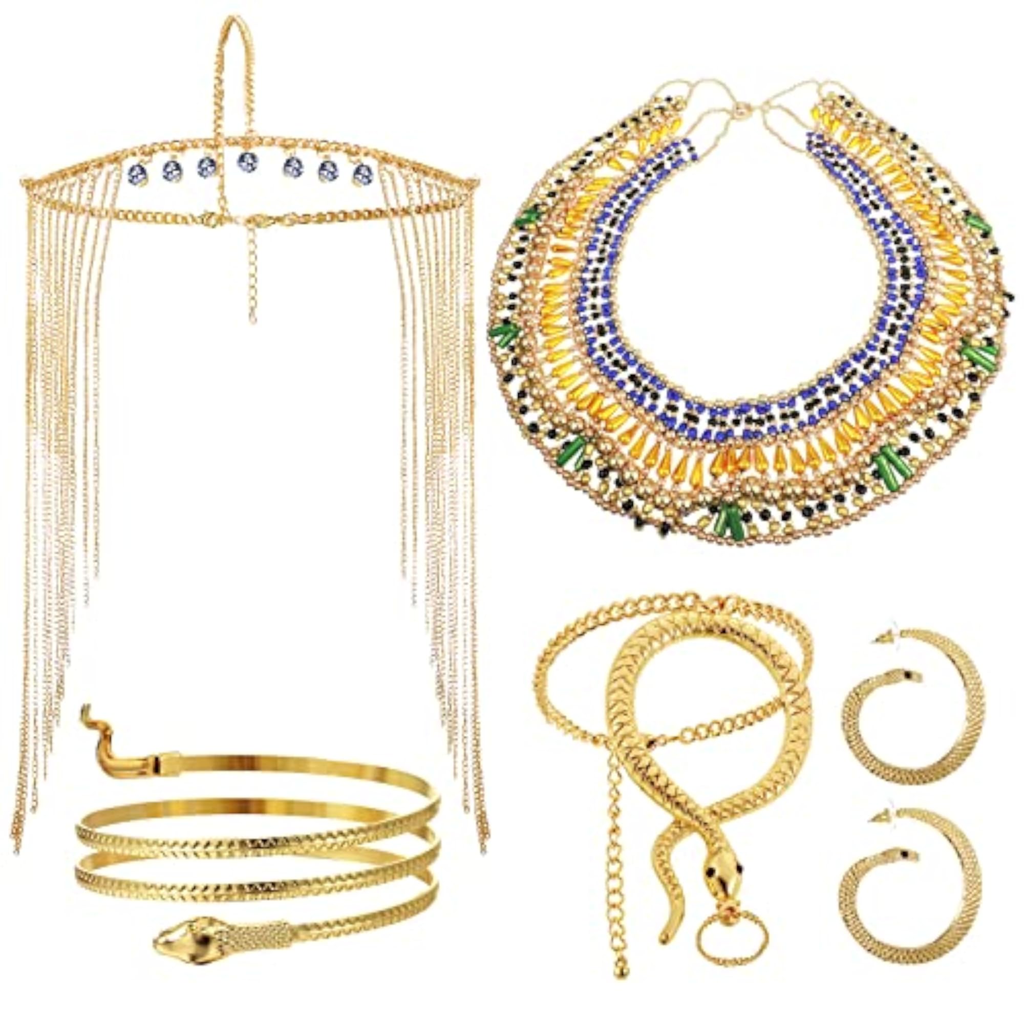 5 Pcs Egyptian Cleopatra Costume Accessories Set