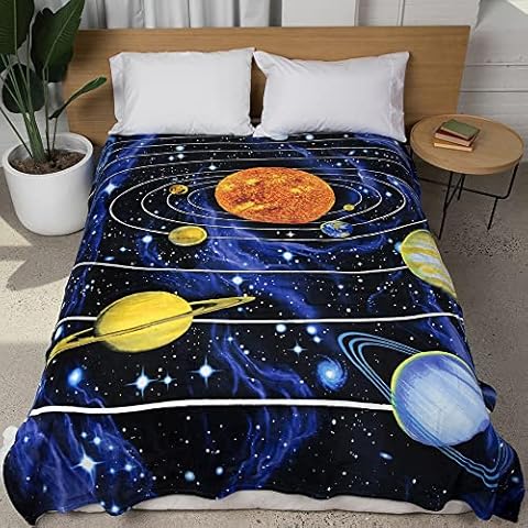 Dawhud Direct Solar System Fleece Blanket Cover