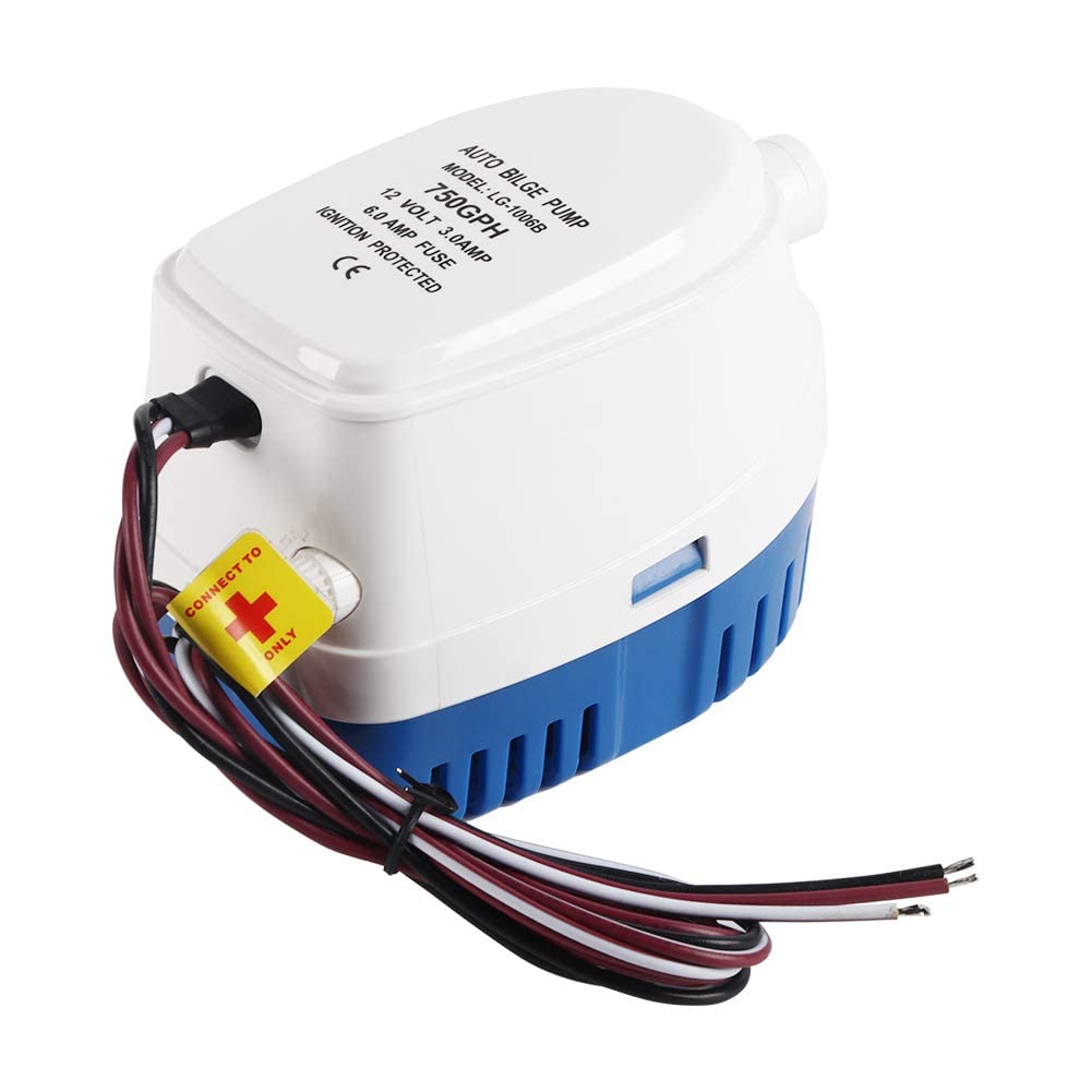 Automatische Bilgepumpe 12V 750GPH Tauchpumpe Bilgepumpe Bilgenwasserpumpe Tauchhydraulikpumpe Boots Lenzpumpe Wasserpumpe mit Schwimmerschalter für Boot Yacht