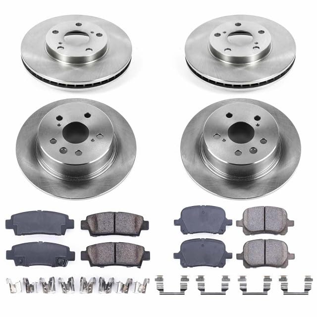 Image of PowerStop Front and Rear Brake Kit for Toyota Avalon 1998-99 - Z17 Ceramic Brake Pads & Disc Rotors Replacement, KOE6345