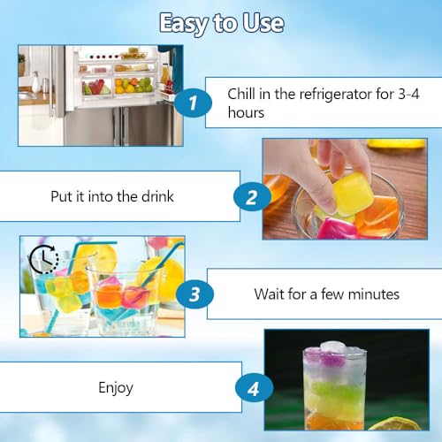 24 Stück Plastik Eiswürfel, 2.5x2.5cm Wiederverwendbar Eiswürfel, Dauereiswürfel Kunststoff, Bunt Party-Eiswürfel, Dauereiswürfel Kunststoff, Eiswürfel zum Kühlen Getränken, Party Whisky Trinken