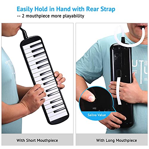 Asmuse Mélodica 32 Touches Clavier de Style Piano Instrument Musical Organ ou Accordéon avec 4 embouchures(2 extensibles… - Les Beatles, Paul McCartney, John Lennon, RIngo Starr, George Harrison Asmuse Mélodica 32 Touches Clavier de Style Piano Instrument Musical Organ ou Accordéon avec 4 embouchures(2 extensibles… – Image 8
