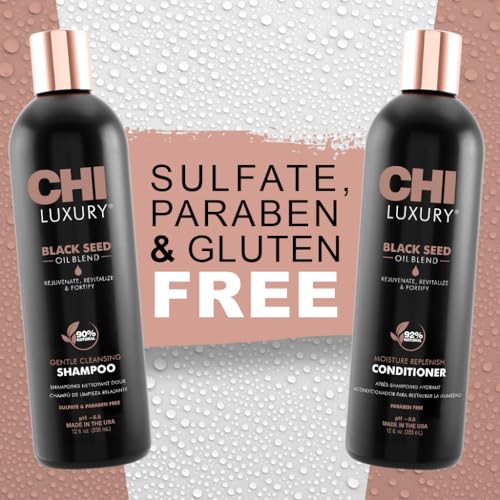 CHI Luxury Black Seed Oil Shampoo & Conditioner Set, 12 Oz Each (Pack of 2) | Gentle Cleansing Shampoo & Moisture Replenish Conditioner - image 6