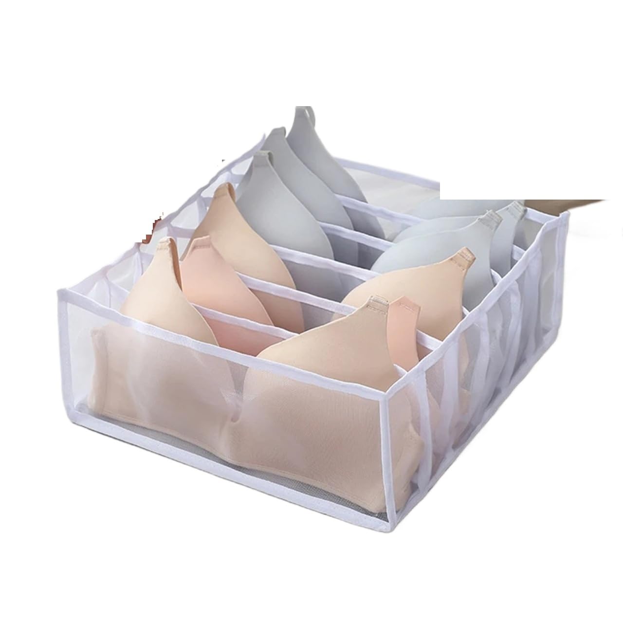 LADFRTYU Sock Storage Box Closet storage box folding underwear partition drawer jeans wardrobe clothes(Dark Grey,Color08)