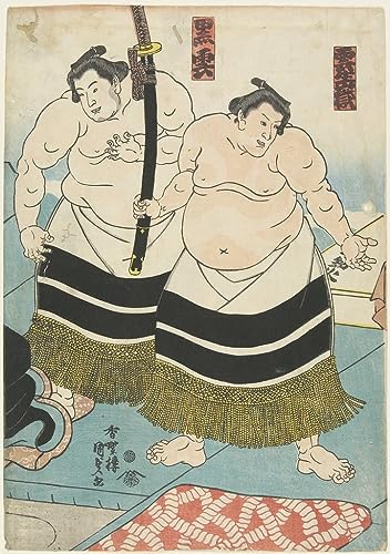 Impression les lutteurs Unjo_dake Kunisada Toile Murale Abstraite Habillage Grand Mur