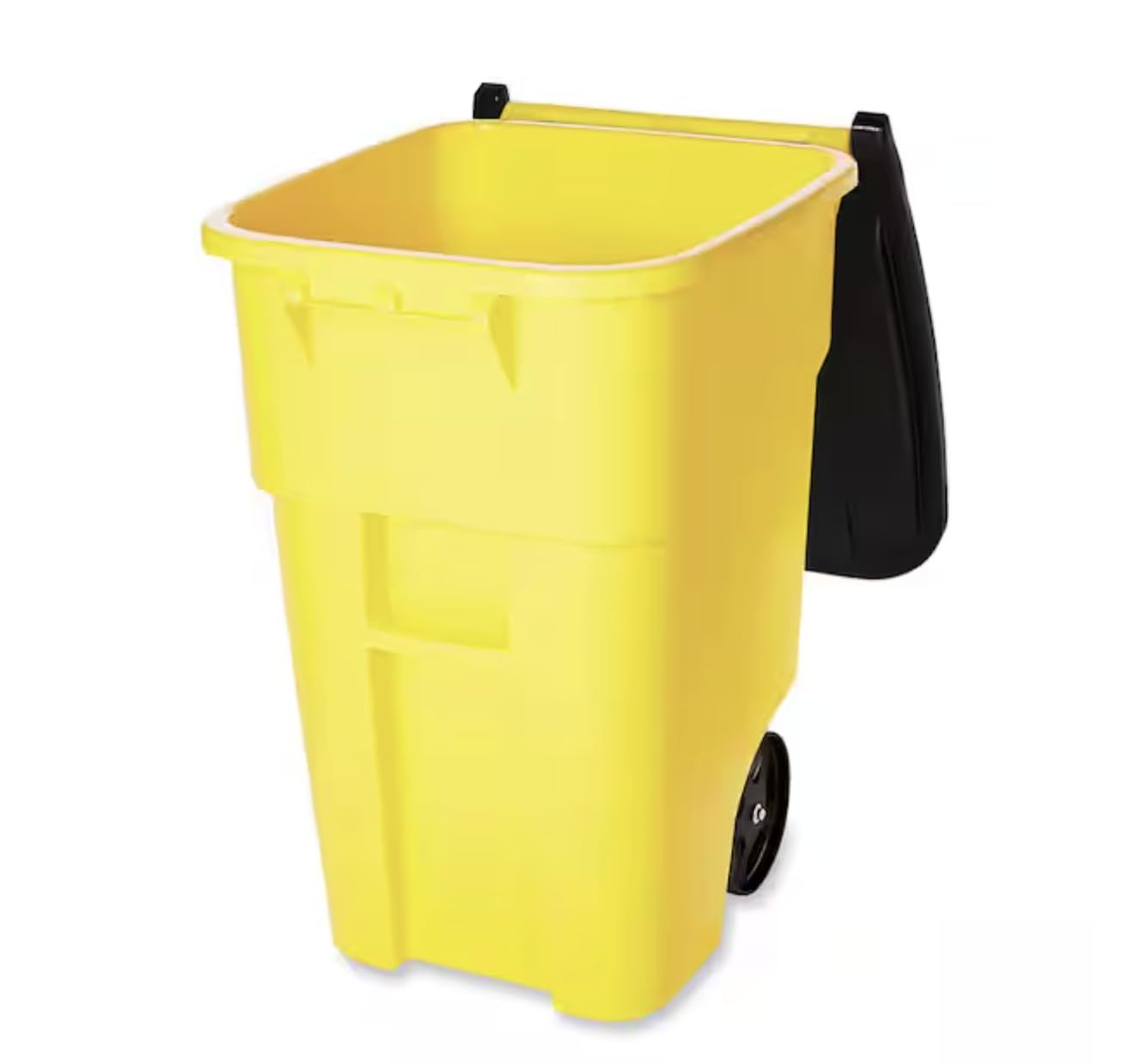 50 Gallon Yellow Plastic Square Trash Can with Lid BT76944