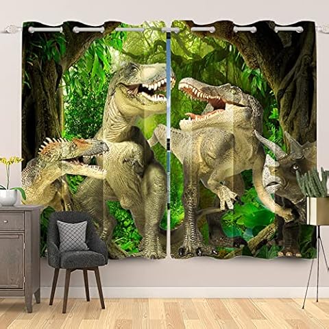 SDOTPMT Cortina Ventana Bosque Tropical Dinosaurio Enorme Cover