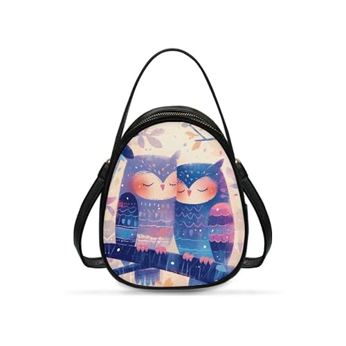 Jolamirel Owl On Tree Print Crossbody Purse for Women Cell Phone Bag, Colorful Painting Owls Bird To