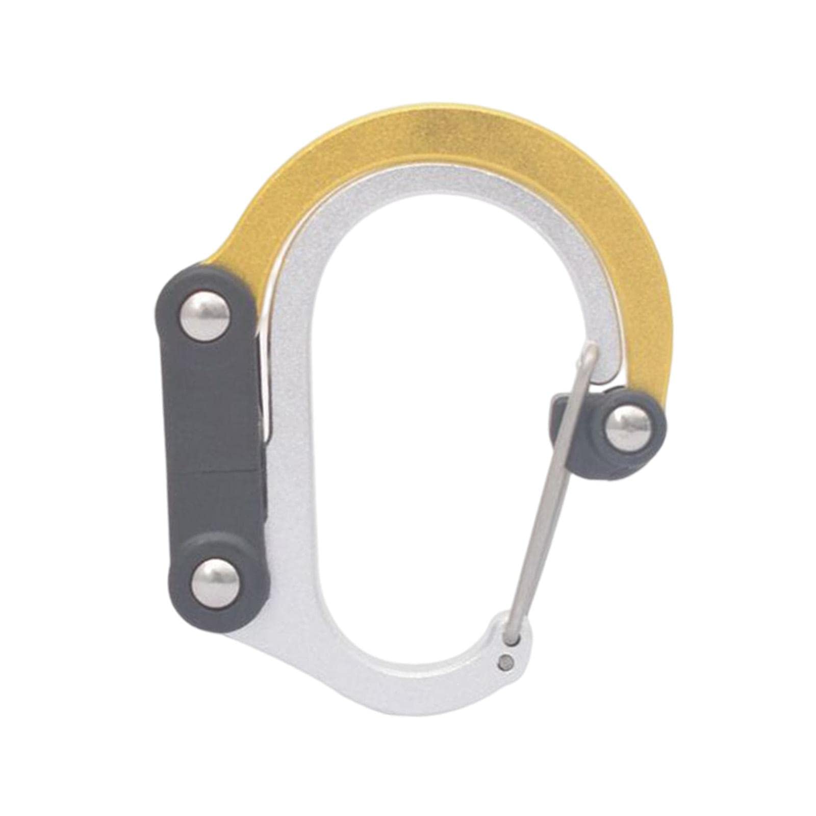 Milageto Carabiner Clip and Hook Multifunctional Keyring Clip Strong Clip Buckle Bag, Purse, Backpack Hanger for Camping Outdoor Activities Travel, Aureate