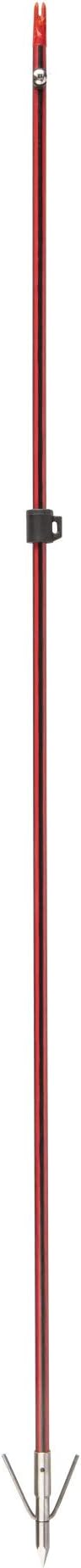 Cajun Bowfishing Fiberglass and Carbon Infused Arrow with Piranha Long Barb XT Point, Red, One Size