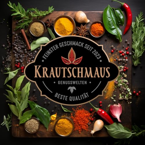 200g Kurkuma Pulver von Krautschmaus, Kurkumapulver gemahlen, Curcuma Gewürz, fein gemahlene Kurkumawurzel, Curcumapulver ohne Zusatzstoffe