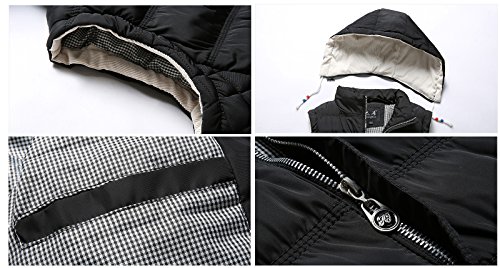 Men's Puffer Vest Active Gilet Padded Vest Men Sleeveless Jacket Removable Hooded Winter Outwear Jacket (Khaki, Medium)3