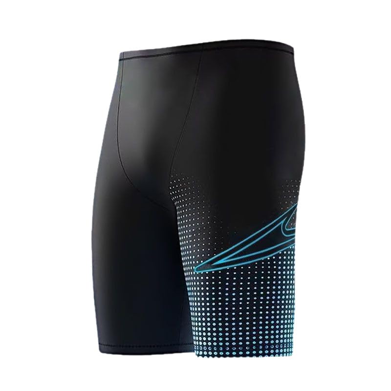 Men's Swim Jammers, Chlorine-Resistant Quick-Dry Long-Leg Compression Swim Briefs for Competitive Swimming, Training, Racing, and Water Sports-3XL Blue-image-26