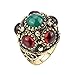 EzzySo Anillo de la Corona de Resina, Americana Simple Retro Turco de Lujo de Lujo de Lujo de la joyería de Anillo de aleación (2 Piezas),Multi Colored,8