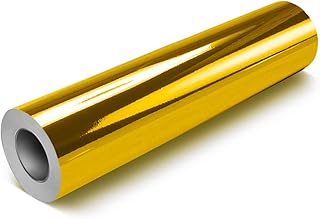 VViViD Gold Chrome Gloss 11.8 Inches x 84 Inches (7 Feet) DECO65 Permanent Adhesive Craft Vinyl for Cricut, Silhouette & Cameo
