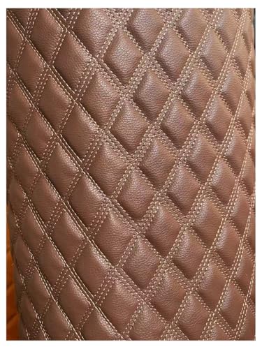 Tissu matelassé simili cuir diamant marron 1,6x3m pour l'ameublement de voiture