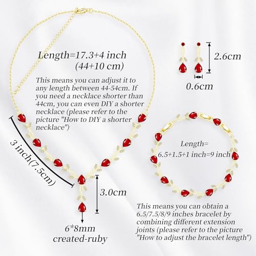Image of GZWHD Wedding Jewelry Sets for Bride Bridesmaid Women Cubic Zirconia Necklace Earrings Bracelet Set Gift for Mother Friend Wife Daughter Sister Party Prom Jewelry