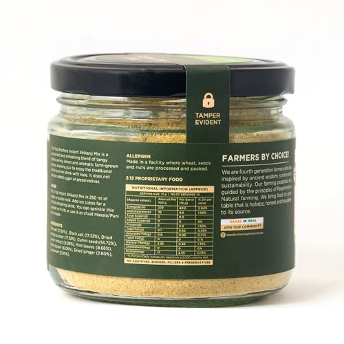 Image of Two Brothers Organic Farms Instant Shikanji Mix - 150g | Essence of Tangy Lemons and Aromatic Farm-Grown Spices in a Ready-To-Mix Powder | Free from Artificial Ingredients