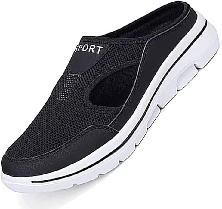 Image of Salma Footwear Men's Casual Slip-On Mules | Light Weight Mesh Summer Shoes | Backless Outdoor Walking Clogs, Sandals & Slippers for Men
