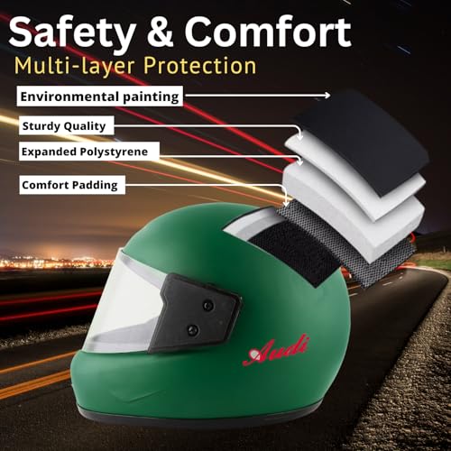 Image of Sage Square Audi Full Face Clear Visor Helmet | ISI Certified | High Standard Safety | Extra Comfort & Stylish