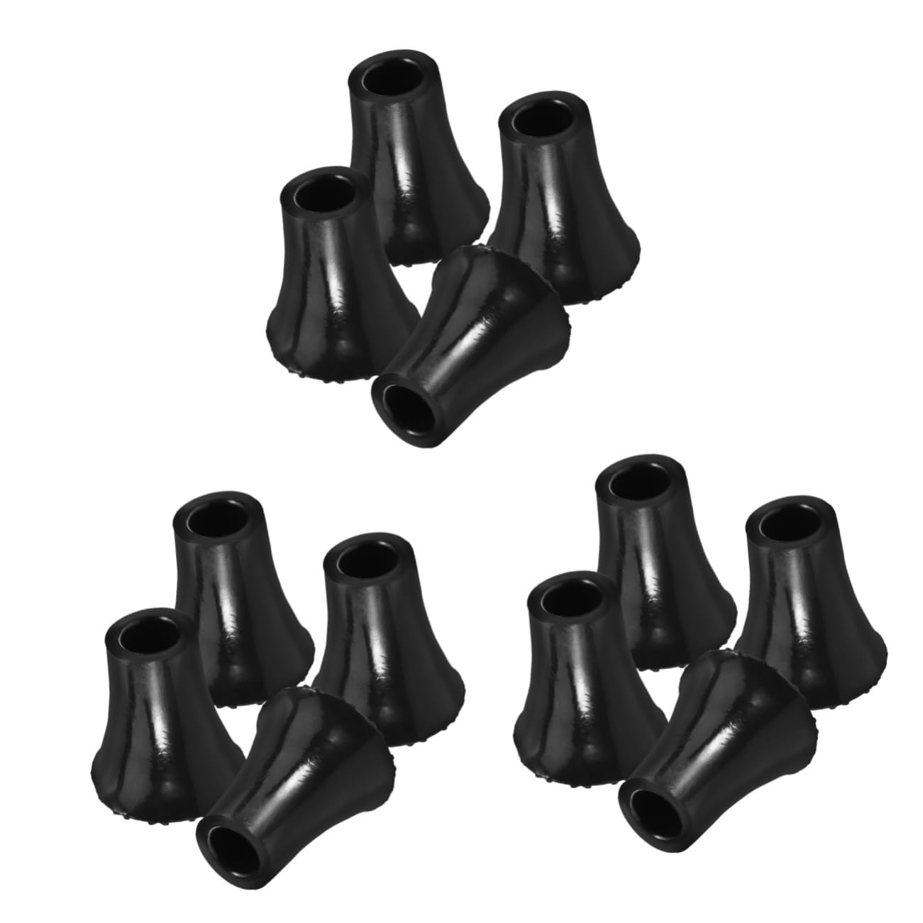 Beavorty 3sets Crutch Pads Walking Stick Cane Feet Replacement Crutch Tips Pads for Crutches Cane Tips Replacements Trekking Pole Tips Protectors Plastic Tips for Cane PVC Black 4pcs*3