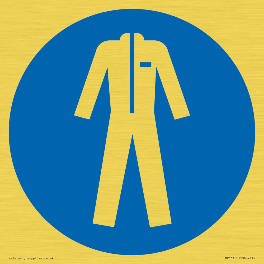 Mandatory: Wear protective clothing Sign - 150x150mm - S15