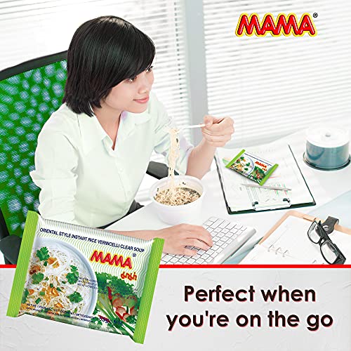 MAMA Noodles Vermicelli Clear Soup Instant Rice Noodles w/Delicious Thai Flavors, Hot & Spicy Noodles, No Trans Fat w/Fewer Calories Than Deep Fried Noodles 30 Pack