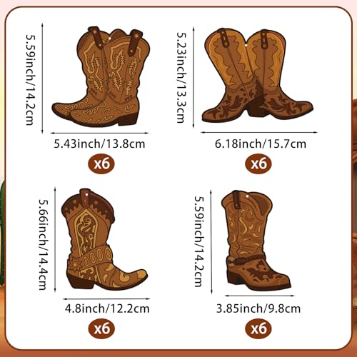 Image of 58Pcs West Cowboy Party Decorations Western Cowboy Hanging Swirls Wild West Cowboy Boot Banner Western Party Decorations for Boy Kids Baby Shower Birthday Holidays Ceiling Supplies